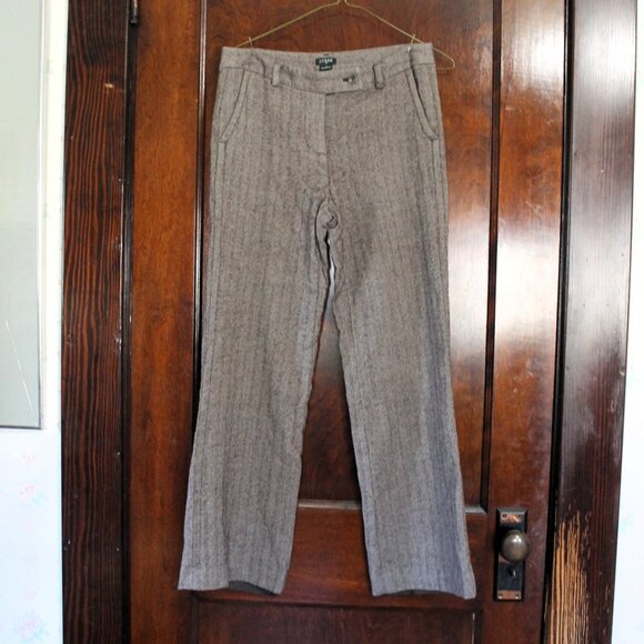 J. Crew Factory Pants - J. Crew Factory Favorite Fit Brown Wool Herringbone Lined Trousers Pants, Size 4